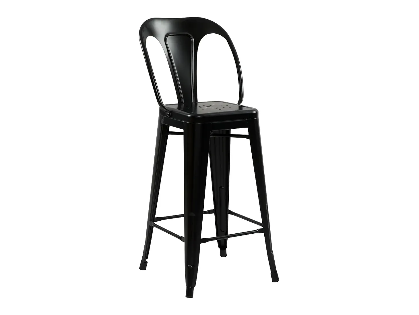 Set de 2 sillas para isla de cocina en metal negro mate 67 cm - Indus