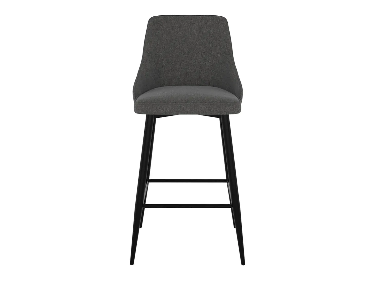 Set de 2 sillas para isla de cocina en tela gris oscuro 66,5 cm - Pipo