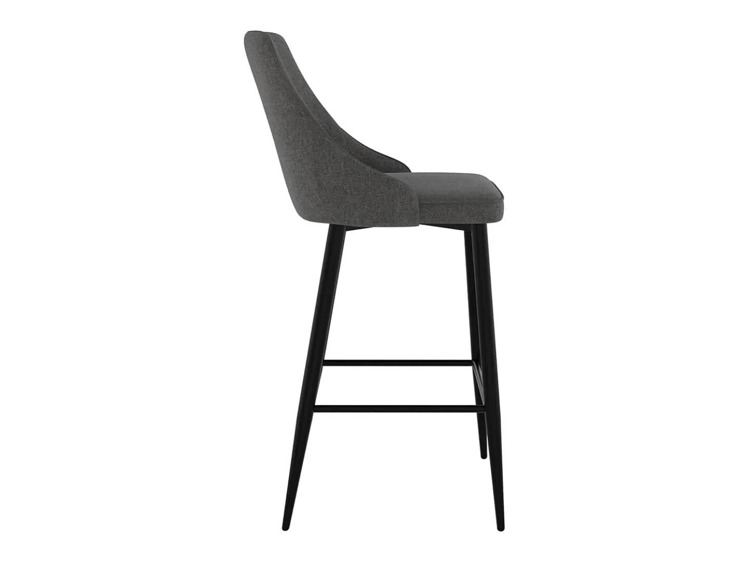 Set de 2 sillas para isla de cocina en tela gris oscuro 66,5 cm - Pipo