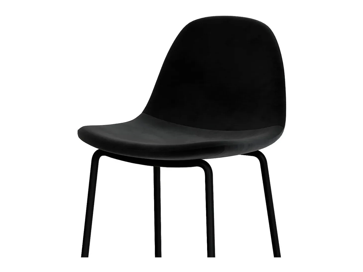 Set de 2 sillas para isla de cocina en terciopelo negro 65 cm - Henrik