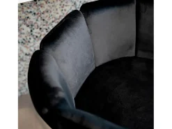 Set de 2 sillas para isla de cocina de terciopelo negro 65 cm - Rosy