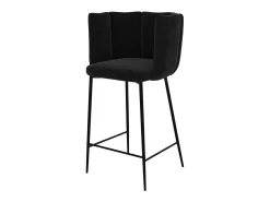 Set de 2 sillas para isla de cocina de terciopelo negro 65 cm - Rosy