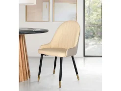 Set de 4 sillas tapizadas en terciopelo y estructura de acero