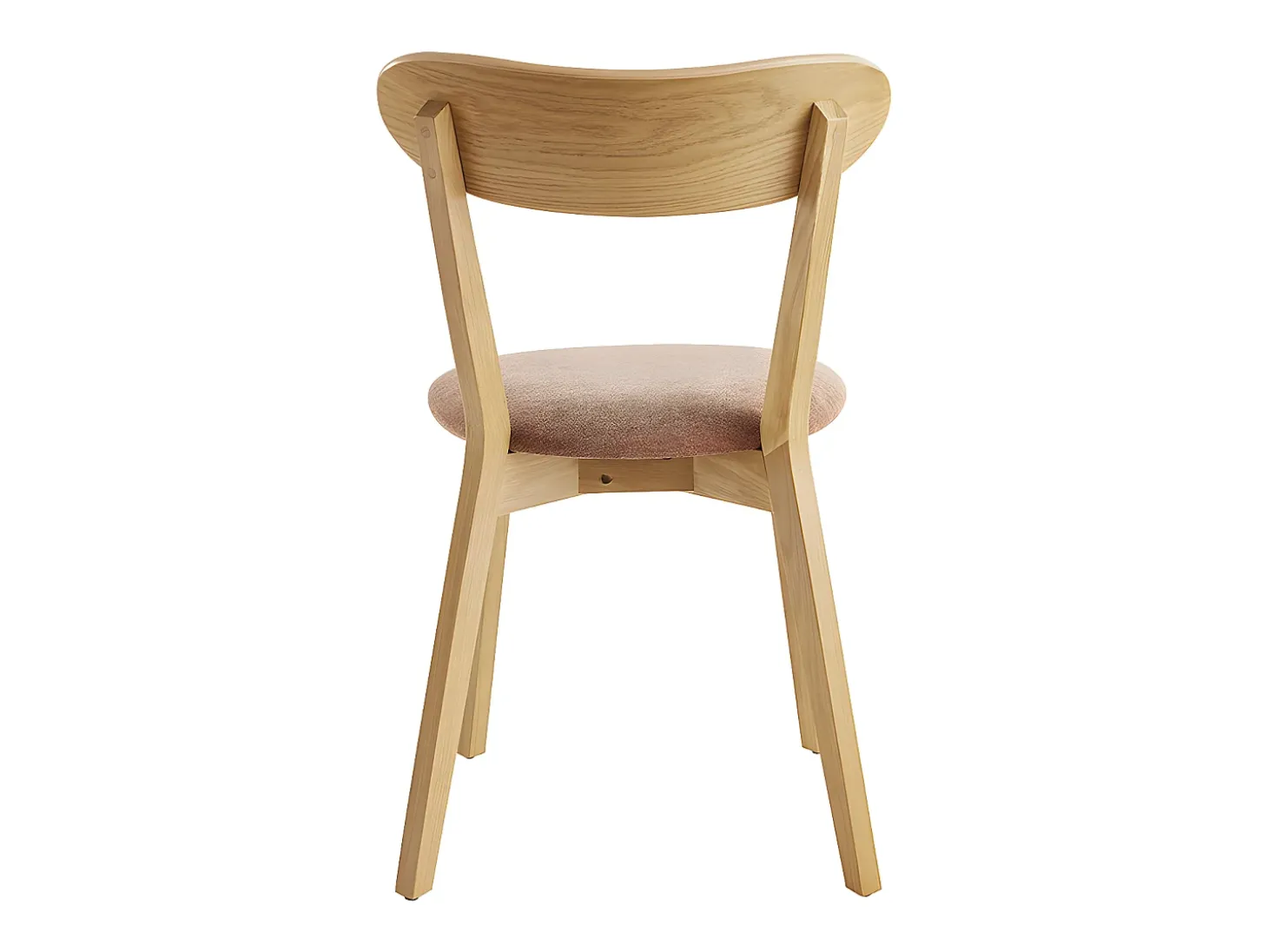 Set de 2 sillas vintage de madera de roble claro y tela efecto aterciopelado texturizado DOVE