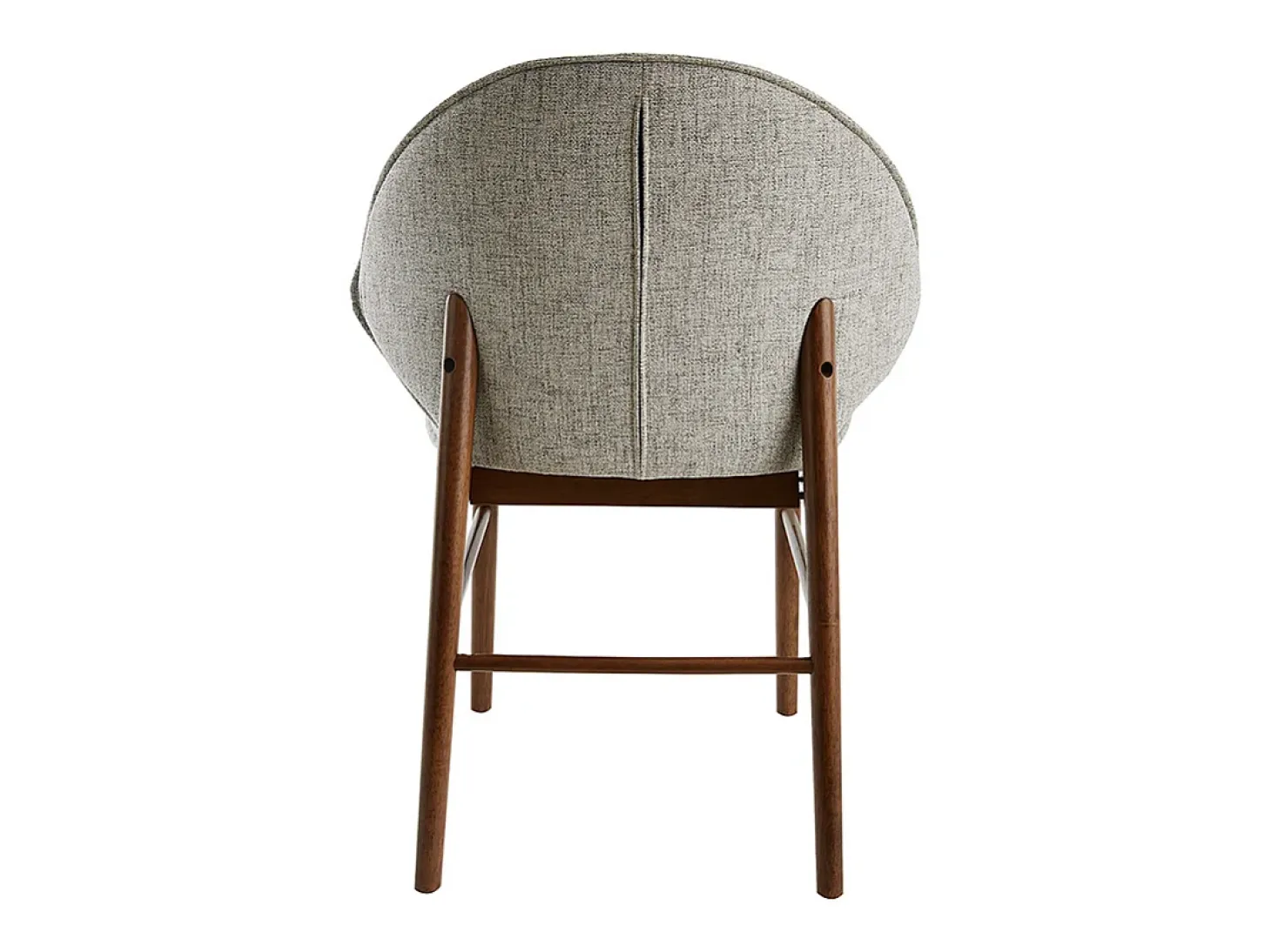 Set de 2 sillas vintage de tela gris claro y patas de nogal SPIKE