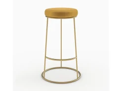 Set de 2 taburetes de bar 73 cm en terciopelo amarillo curry - Kendal