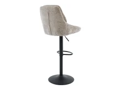 Set de 2 taburetes de bar de tela texturizada y metal - Altura ajustable - Topo - LARANZA