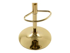 Set de 2 taburetes de bar de terciopelo y metal dorado - Altura ajustable - Beige - LOMYA