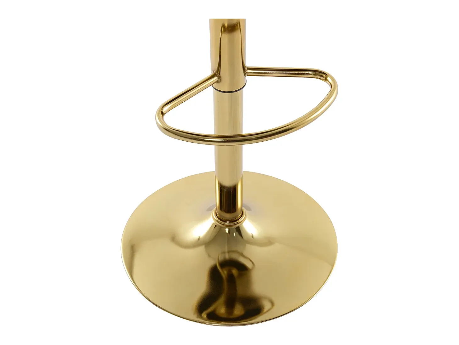 Set de 2 taburetes de bar de terciopelo y metal dorado - Altura ajustable - Beige - LOMYA