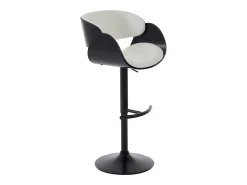 Set de 2 taburetes de bar de Respaldo - Altura Ajustable - Blanco y Negro - JELSA