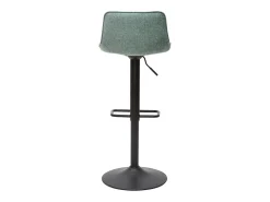 Set de 2 taburetes de cocina regulables de tejido efecto aterciopelado texturizado verde celadón y metal negro BOOST