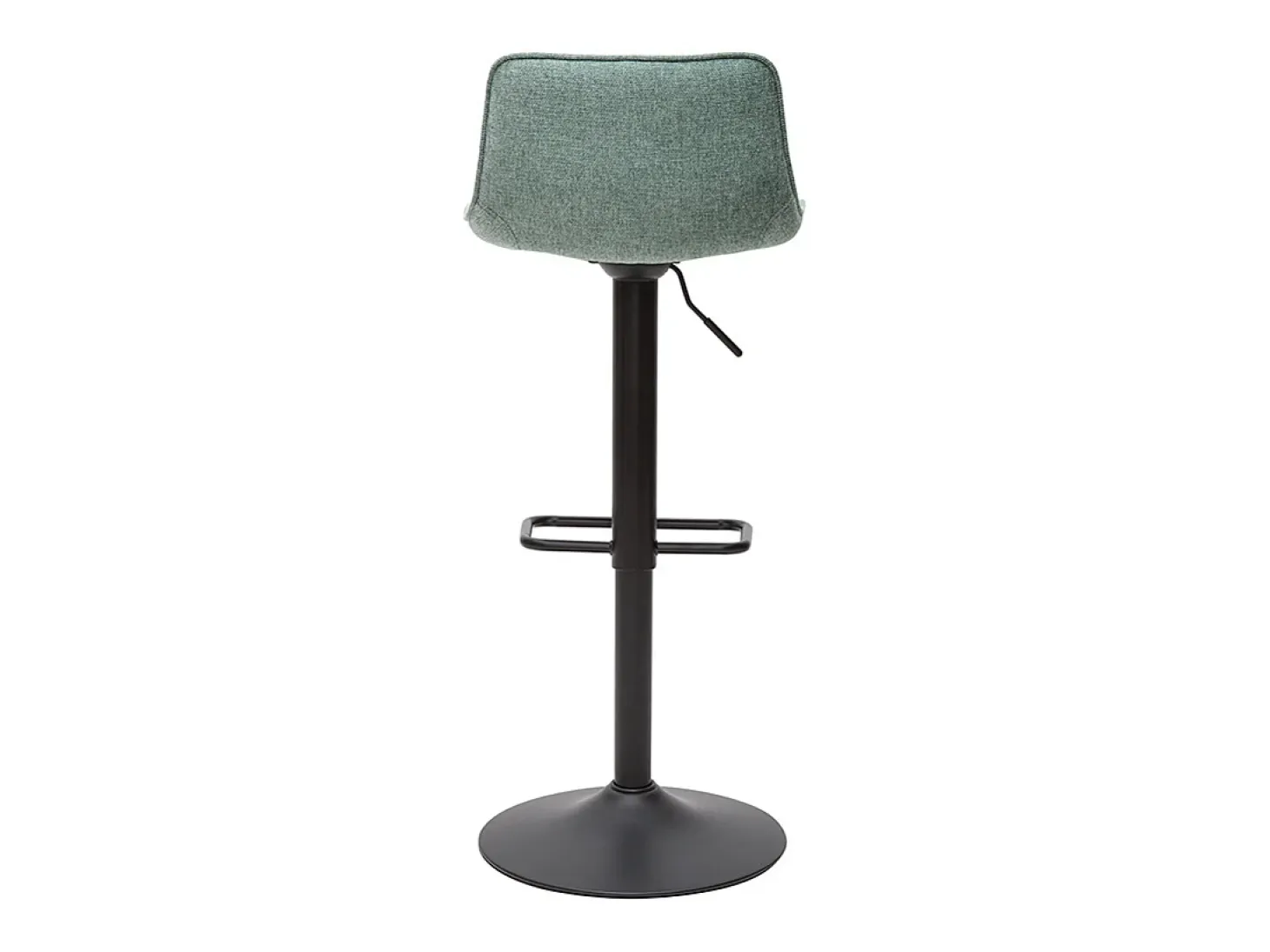Set de 2 taburetes de cocina regulables de tejido efecto aterciopelado texturizado verde celadón y metal negro BOOST