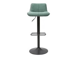 Set de 2 taburetes de cocina regulables de tejido efecto aterciopelado texturizado verde celadón y metal negro BOOST