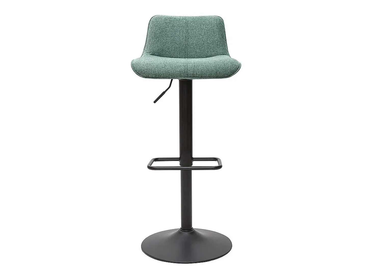 Set de 2 taburetes de cocina regulables de tejido efecto aterciopelado texturizado verde celadón y metal negro BOOST