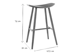Set de 2 taburetes de cocina de diseño nogal 72 cm DEMORY