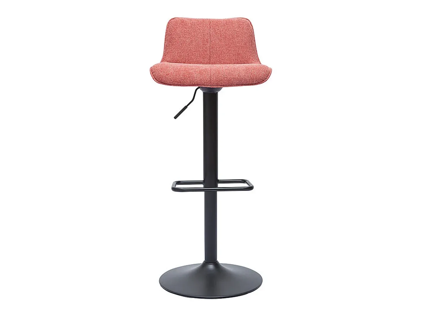 Set de 2 taburetes de cocina regulables y giratorios 360º de tejido efecto aterciopelado terracota y metal negro BOOST