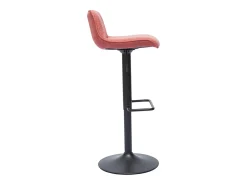 Set de 2 taburetes de cocina regulables y giratorios 360º de tejido efecto aterciopelado terracota y metal negro BOOST