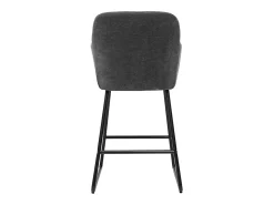 Set de 2 taburetes de cocina efecto aterciopelado gris oscuro 65 cm de altura AMIKA