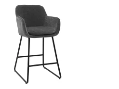 Set de 2 taburetes de cocina efecto aterciopelado gris oscuro 65 cm de altura AMIKA