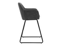 Set de 2 taburetes de cocina efecto aterciopelado gris oscuro 65 cm de altura AMIKA