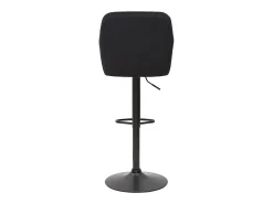 Set de 2 taburetes de cocina ajustables de terciopelo negro y metal AMIKA