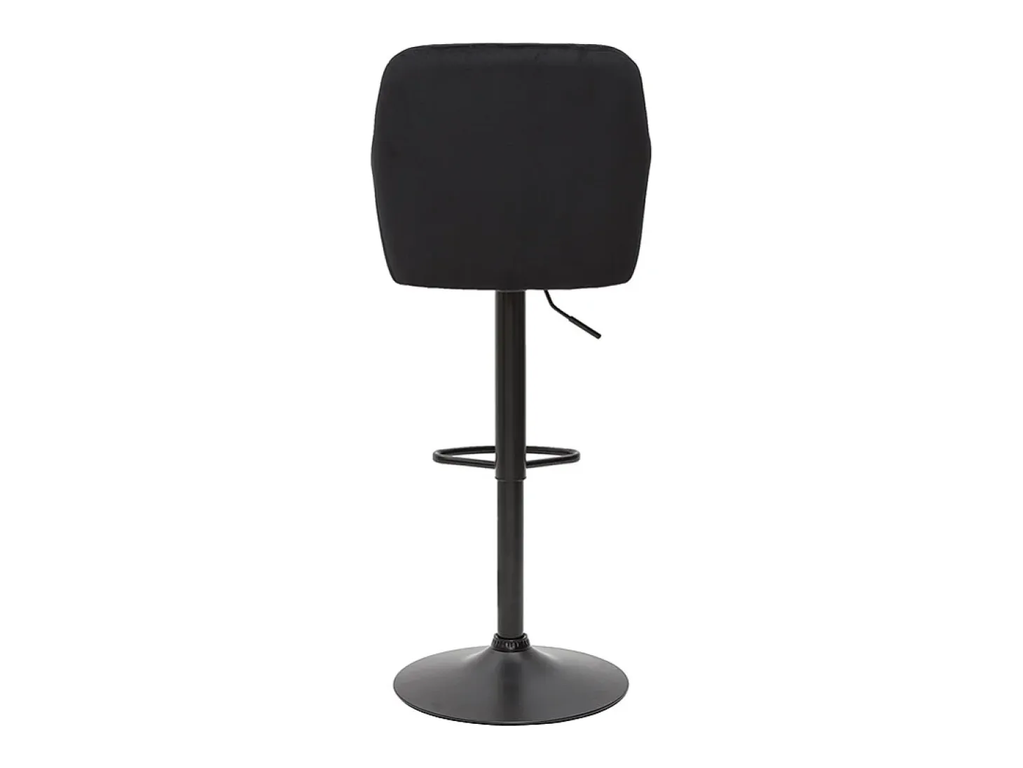 Set de 2 taburetes de cocina ajustables de terciopelo negro y metal AMIKA