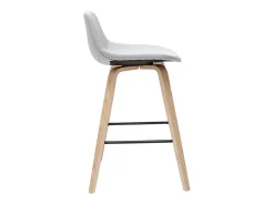 Set de 2 taburetes de cocina nórdicos gris claro y madera 65 cm NONIE