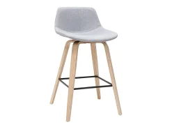 Set de 2 taburetes de cocina nórdicos gris claro y madera 65 cm NONIE