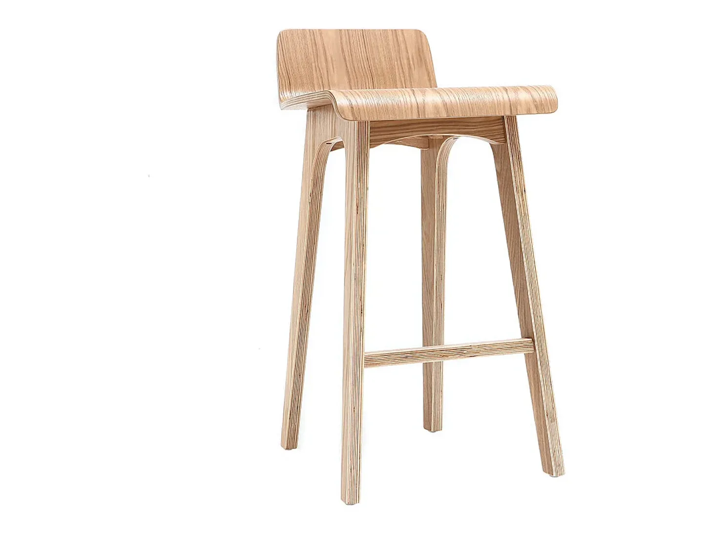 Set de 2 taburetes de cocina nórdicos madera clara 65 cm BALTIK