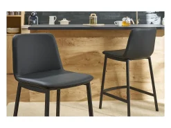 Set de 2 taburetes de cocina de diseño negro 66 cm altura ARSENE