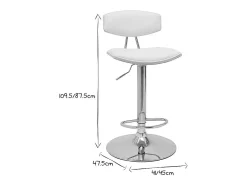 Set de 2 taburetes de cocina de diseño regulable blanco y madera clara VASCO