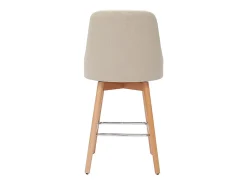Set de 2 taburetes de cocina nórdicos de tela beige y madera maciza 65 cm HASTA