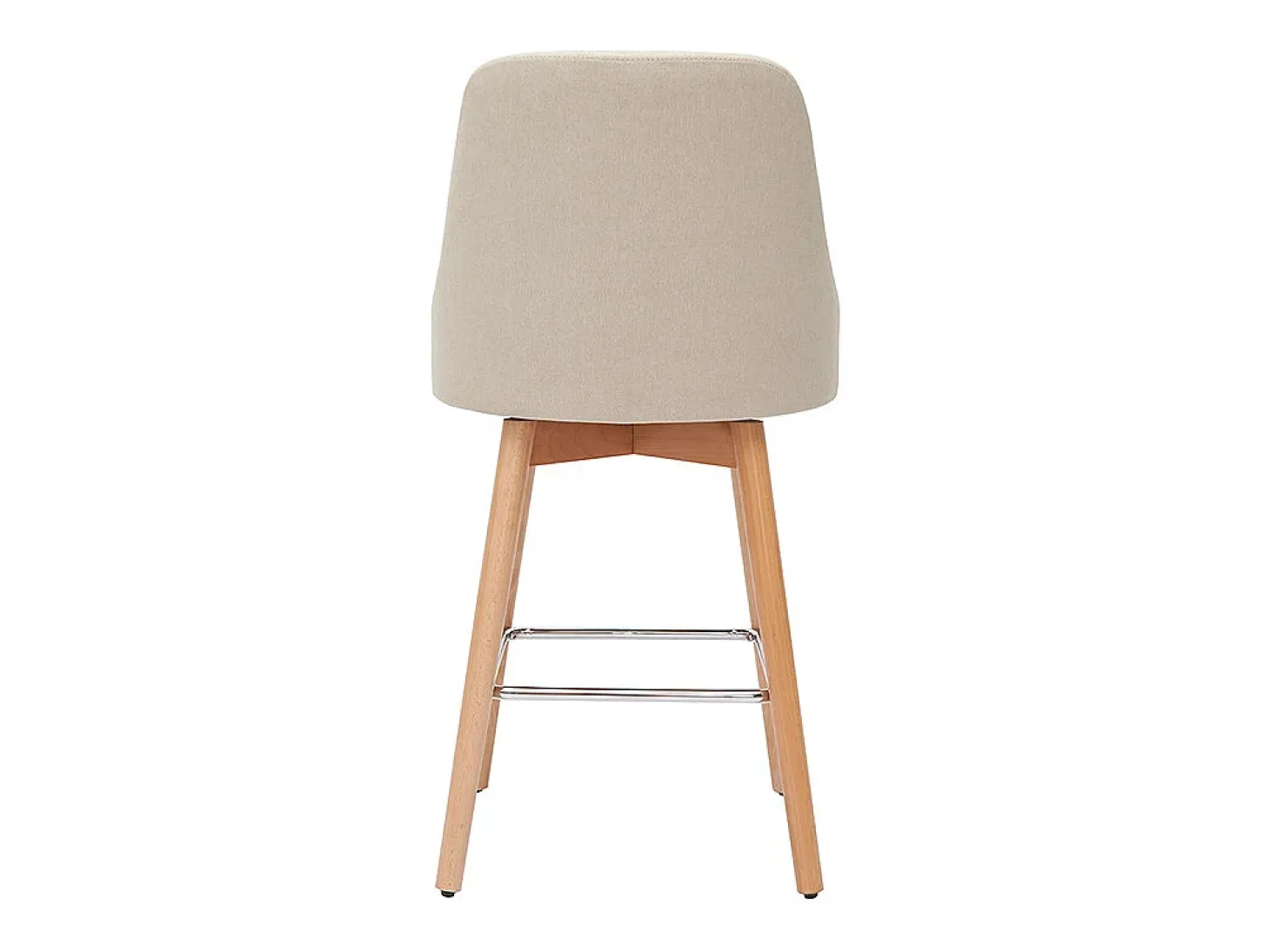 Set de 2 taburetes de cocina nórdicos de tela beige y madera maciza 65 cm HASTA