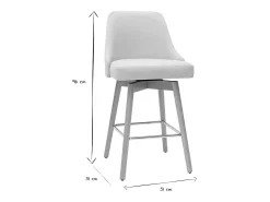 Set de 2 taburetes de cocina nórdicos de tela beige y madera maciza 65 cm HASTA