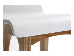 Set de 2 taburetes de cocina nórdicos madera clara y blanco 65 cm BALTIK