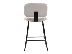 Set de 2 taburetes de cocina de terciopelo color topo y metal negro 70 cm de altura ATRIUM