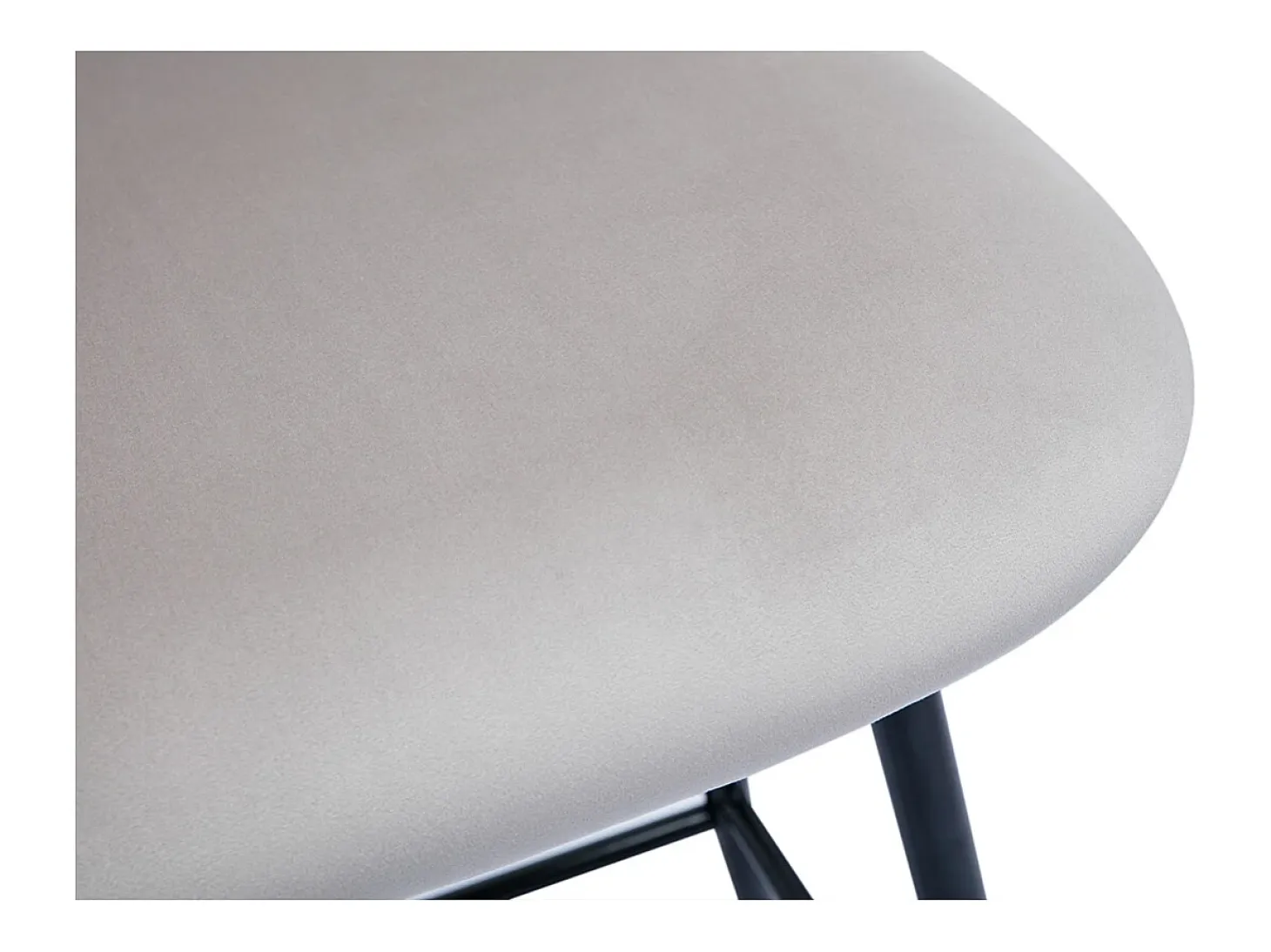 Set de 2 taburetes de cocina de terciopelo color topo y metal negro 70 cm de altura ATRIUM