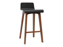 Set de 2 taburetes de cocina nórdicos nogal y negro 65 cm BALTIK