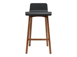 Set de 2 taburetes de cocina nórdicos nogal y negro 65 cm BALTIK
