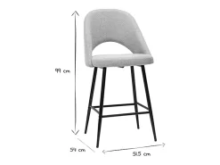 Set de 2 taburetes de cocina efecto aterciopelado texturizado beige 65 cm COSETTE