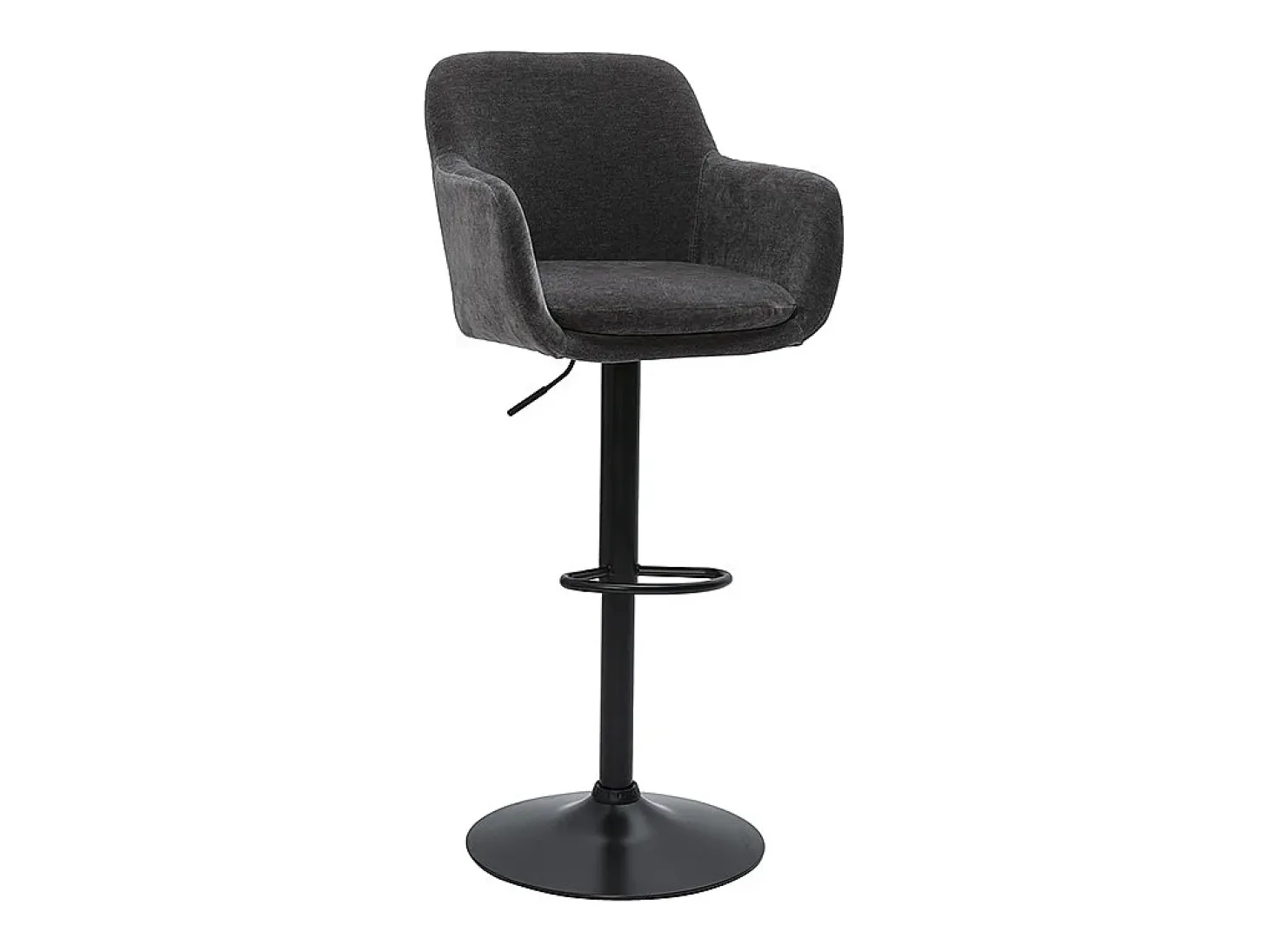 Set de 2 taburetes de cocina regulables efecto aterciopelado gris oscuro AMIKA