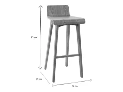 Set de 2 taburetes de cocina nórdicos de madera clara 75 cm BALTIK