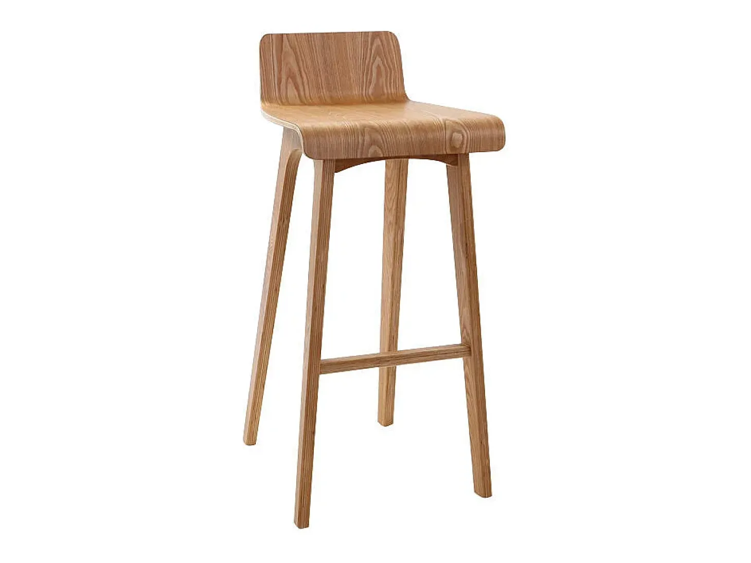 Set de 2 taburetes de cocina nórdicos de madera clara 75 cm BALTIK