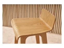 Set de 2 taburetes de cocina nórdicos de madera clara 75 cm BALTIK