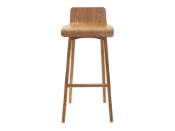Set de 2 taburetes de cocina nórdicos de madera clara 75 cm BALTIK