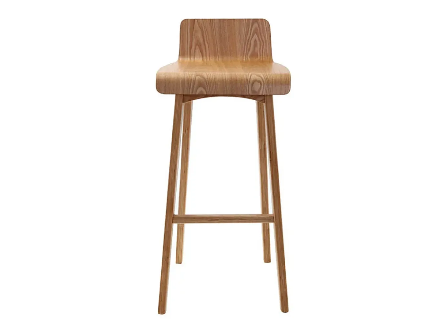 Set de 2 taburetes de cocina nórdicos de madera clara 75 cm BALTIK