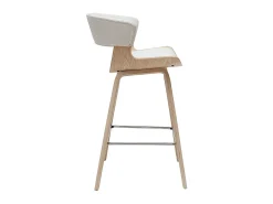 Set de 2 taburetes de cocina de diseño blanco con madera clara 65 cm SYRAH