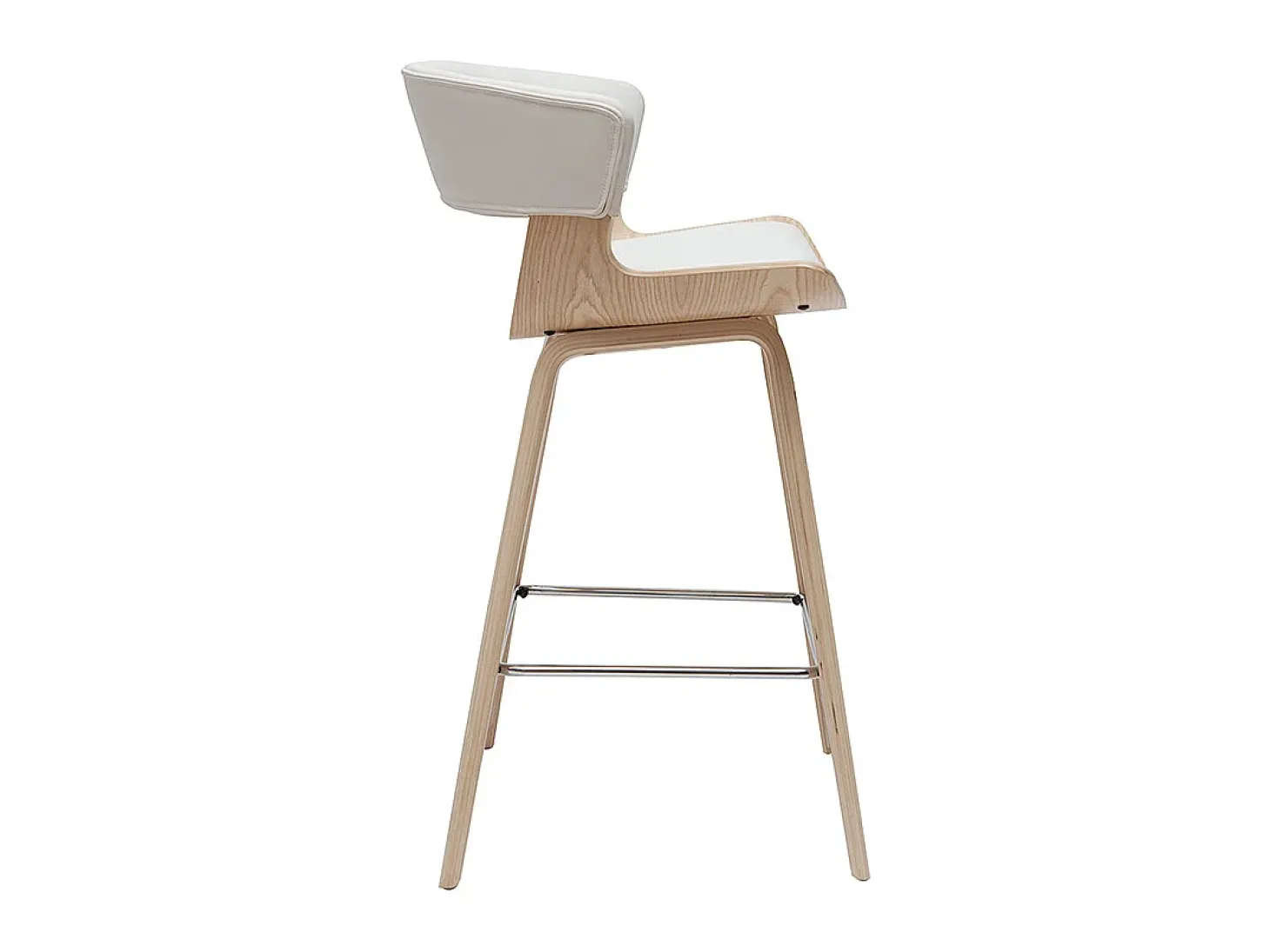 Set de 2 taburetes de cocina de diseño blanco con madera clara 65 cm SYRAH