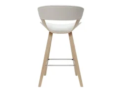 Set de 2 taburetes de cocina de diseño blanco con madera clara 65 cm SYRAH