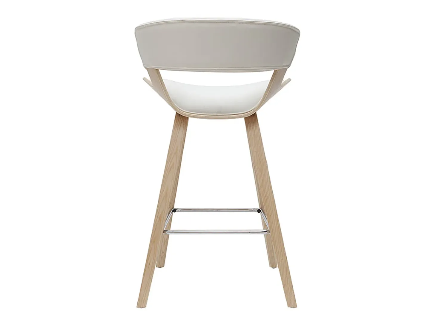 Set de 2 taburetes de cocina de diseño blanco con madera clara 65 cm SYRAH